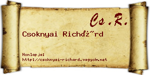 Csoknyai Richárd névjegykártya