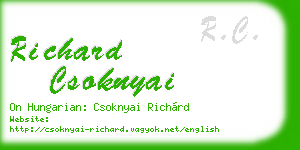 richard csoknyai business card